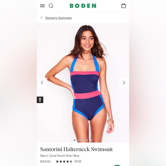 NWT! Boden Santorini Halterneck Swimsuit Size 6L1